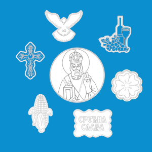 Set modlica za svetog Nikolu sa okruglom ikonom